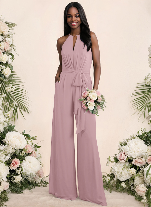 Jumpsuit/Pantsuit Elegant Bridesmaid Dresses With Sash, product image 23