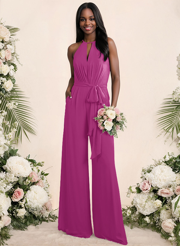 Jumpsuit/Pantsuit Elegant Bridesmaid Dresses With Sash, product image 41