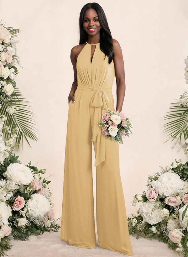 Jumpsuit/Pantsuit Elegant Bridesmaid Dresses With Sash, product image 54