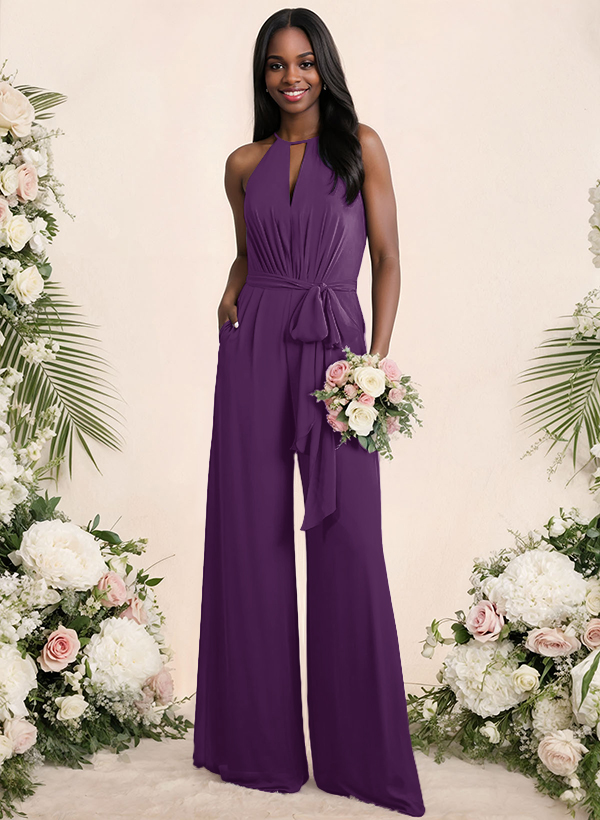 Jumpsuit/Pantsuit Elegant Bridesmaid Dresses With Sash, product image 38