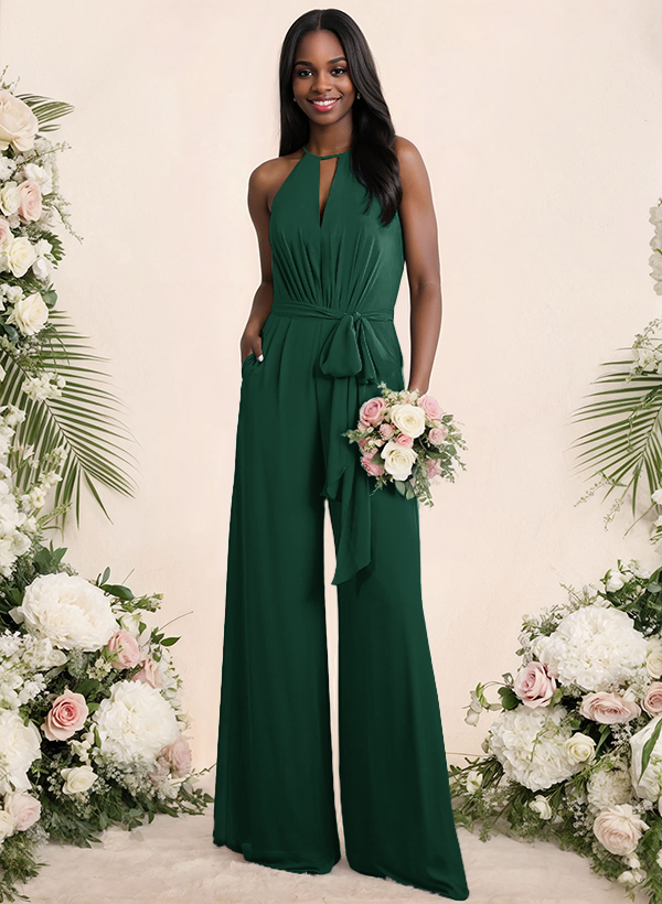 Jumpsuit/Pantsuit Elegant Bridesmaid Dresses With Sash, product image 44