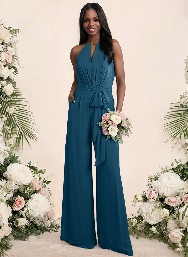 Jumpsuit/Pantsuit Elegant Bridesmaid Dresses With Sash, product image 9