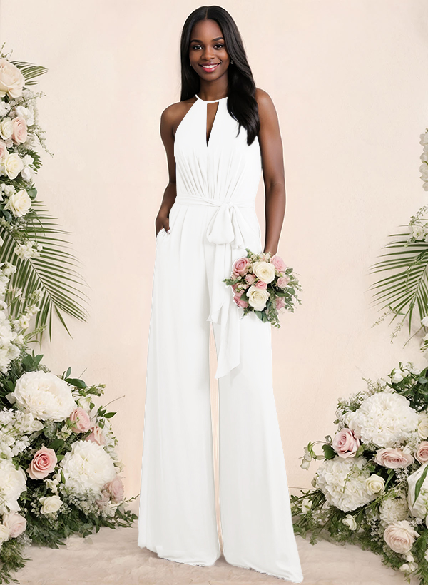 Jumpsuit/Pantsuit Elegant Bridesmaid Dresses With Sash, product image 58