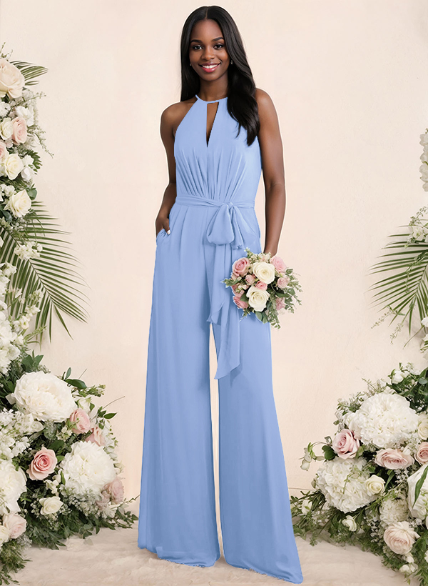 Jumpsuit/Pantsuit Elegant Bridesmaid Dresses With Sash, product image 13