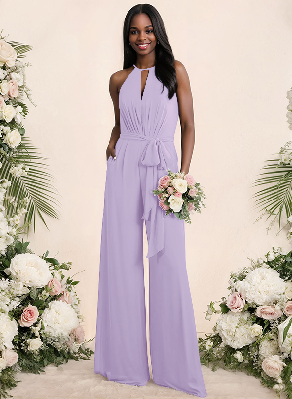 Jumpsuit/Pantsuit Elegant Bridesmaid Dresses With Sash, product image 34