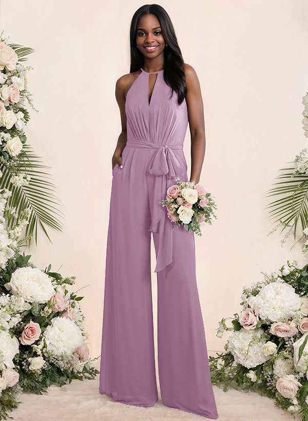 Jumpsuit/Pantsuit Elegant Bridesmaid Dresses With Sash, product image 33