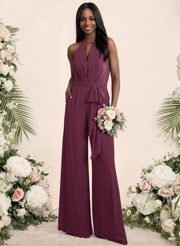 Jumpsuit/Pantsuit Elegant Bridesmaid Dresses With Sash, product image 19