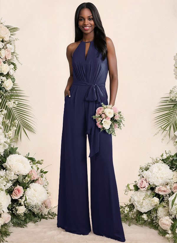 Jumpsuit/Pantsuit Elegant Bridesmaid Dresses With Sash, product image 5