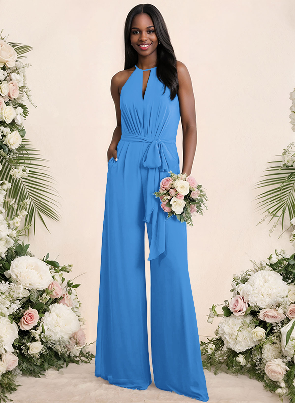 Jumpsuit/Pantsuit Elegant Bridesmaid Dresses With Sash, product image 11