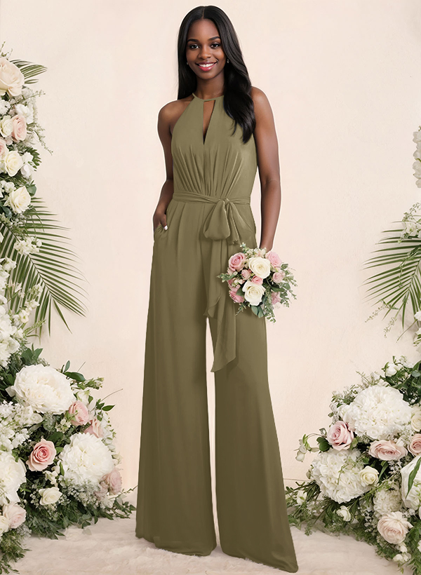 Jumpsuit/Pantsuit Elegant Bridesmaid Dresses With Sash, product image 63