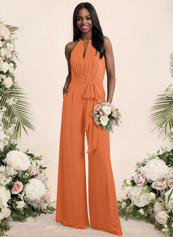 Jumpsuit/Pantsuit Elegant Bridesmaid Dresses With Sash, product image 55