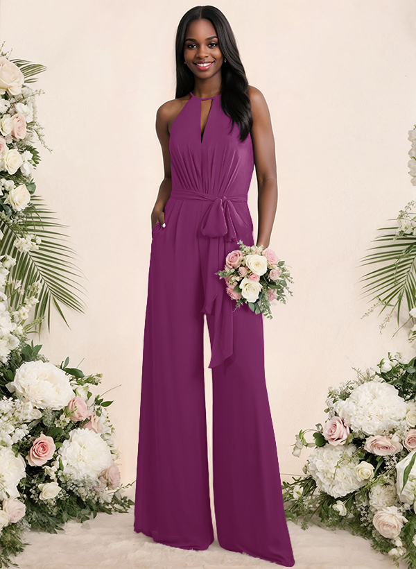 Jumpsuit/Pantsuit Elegant Bridesmaid Dresses With Sash, product image 39