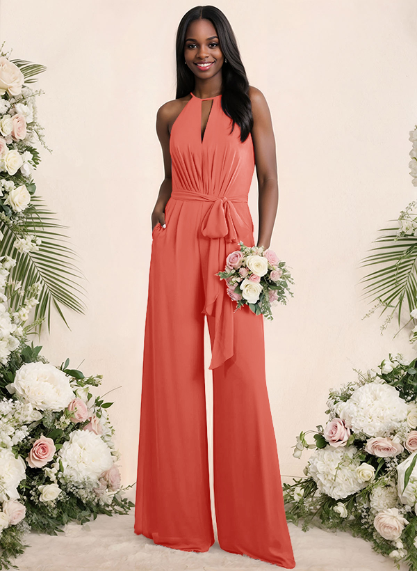 Jumpsuit/Pantsuit Elegant Bridesmaid Dresses With Sash, product image 56