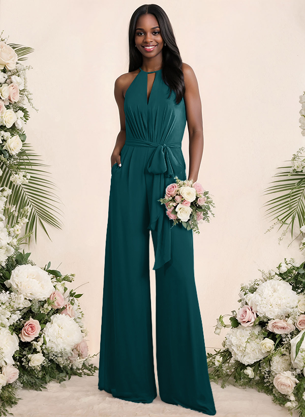 Jumpsuit/Pantsuit Elegant Bridesmaid Dresses With Sash, product image 45