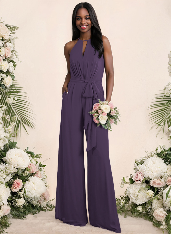 Jumpsuit/Pantsuit Elegant Bridesmaid Dresses With Sash, product image 37