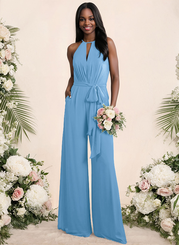 Jumpsuit/Pantsuit Elegant Bridesmaid Dresses With Sash, product image 12