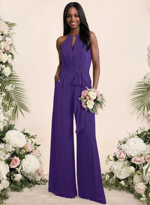 Jumpsuit/Pantsuit Elegant Bridesmaid Dresses With Sash, product image 42