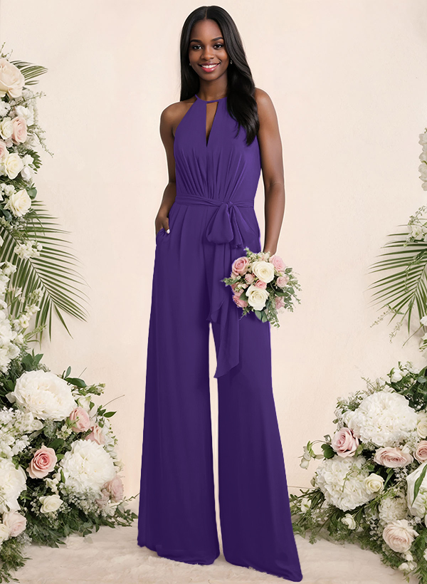 Jumpsuit/Pantsuit Elegant Bridesmaid Dresses With Sash, product image 42