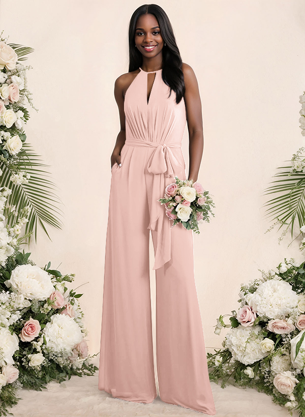 Jumpsuit/Pantsuit Elegant Bridesmaid Dresses With Sash, product image 66