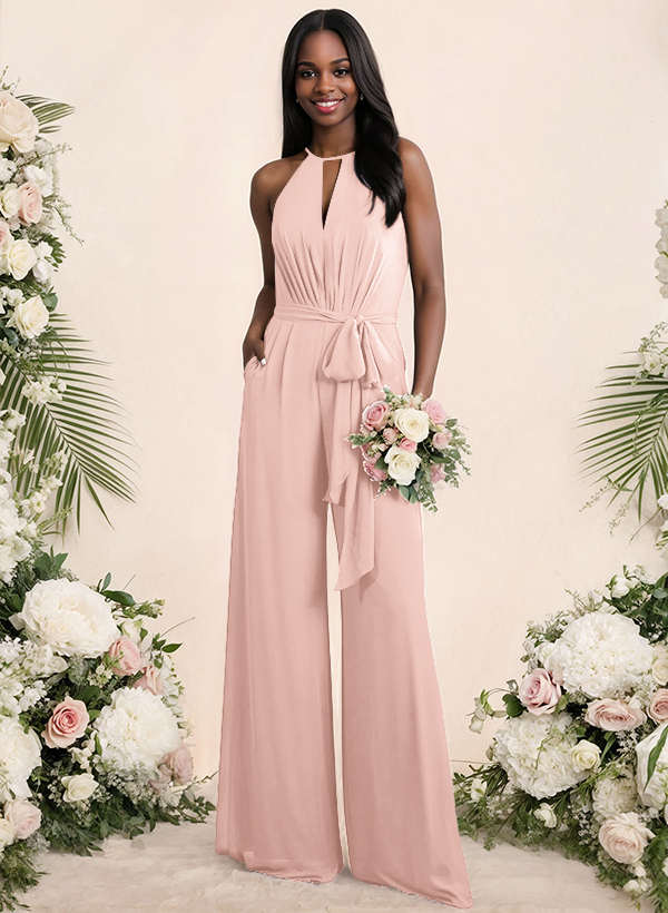 Jumpsuit/Pantsuit Elegant Bridesmaid Dresses With Sash, product image 66