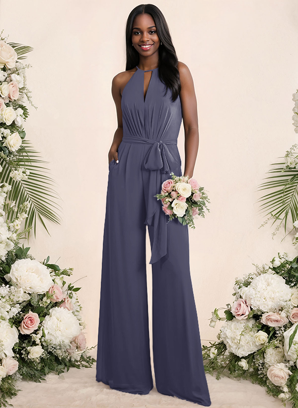 Jumpsuit/Pantsuit Elegant Bridesmaid Dresses With Sash, product image 8