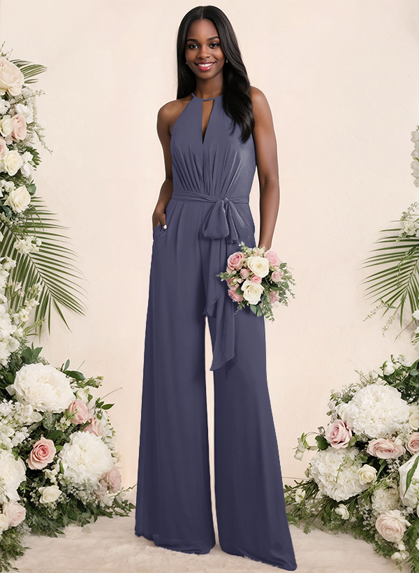 Jumpsuit/Pantsuit Elegant Bridesmaid Dresses With Sash, product image 8