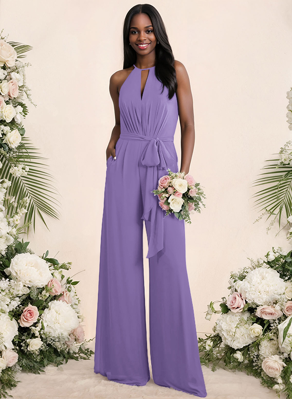 Jumpsuit/Pantsuit Elegant Bridesmaid Dresses With Sash, product image 36