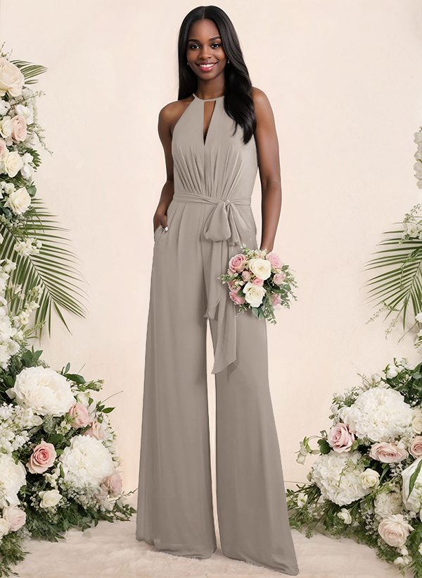 Jumpsuit/Pantsuit Elegant Bridesmaid Dresses With Sash, product image 52