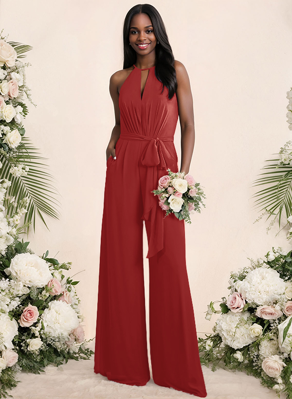 Jumpsuit/Pantsuit Elegant Bridesmaid Dresses With Sash, product image 21