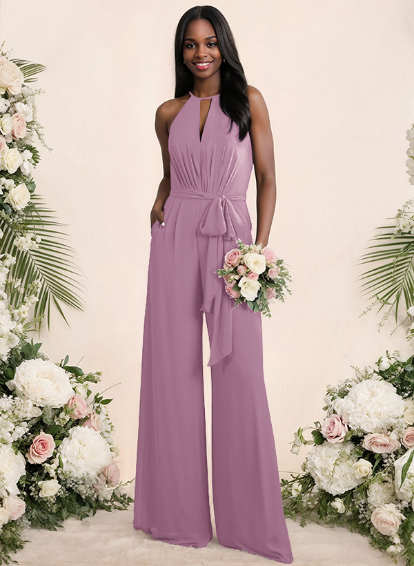 Jumpsuit/Pantsuit Elegant Bridesmaid Dresses With Sash, product image 32