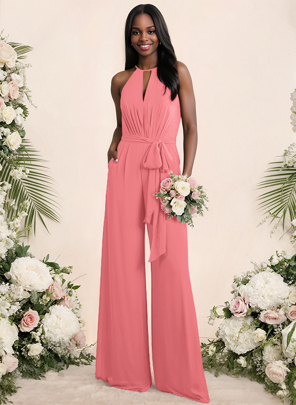 Jumpsuit/Pantsuit Elegant Bridesmaid Dresses With Sash, product image 22