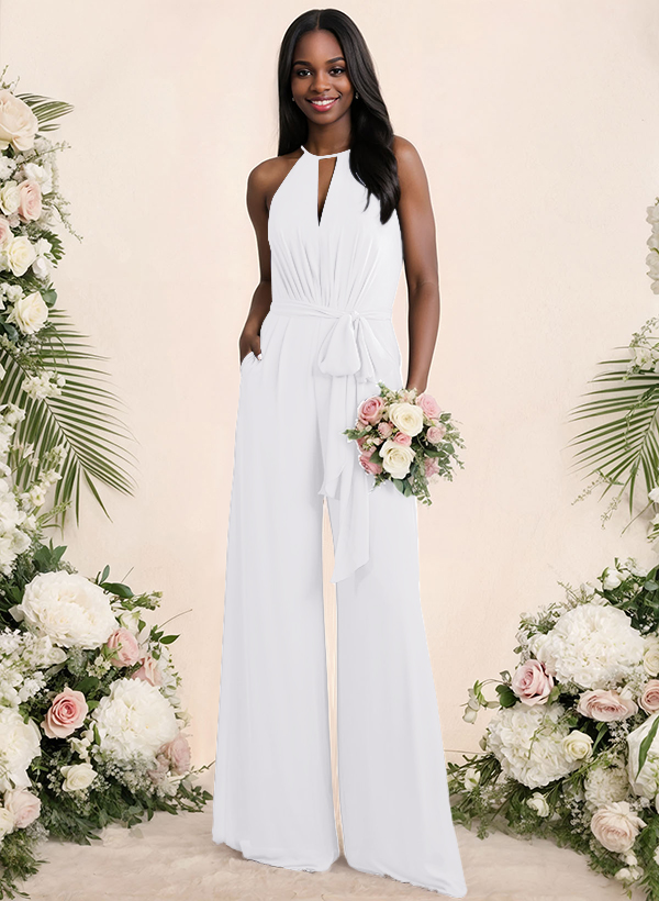 Jumpsuit/Pantsuit Elegant Bridesmaid Dresses With Sash, product image 59