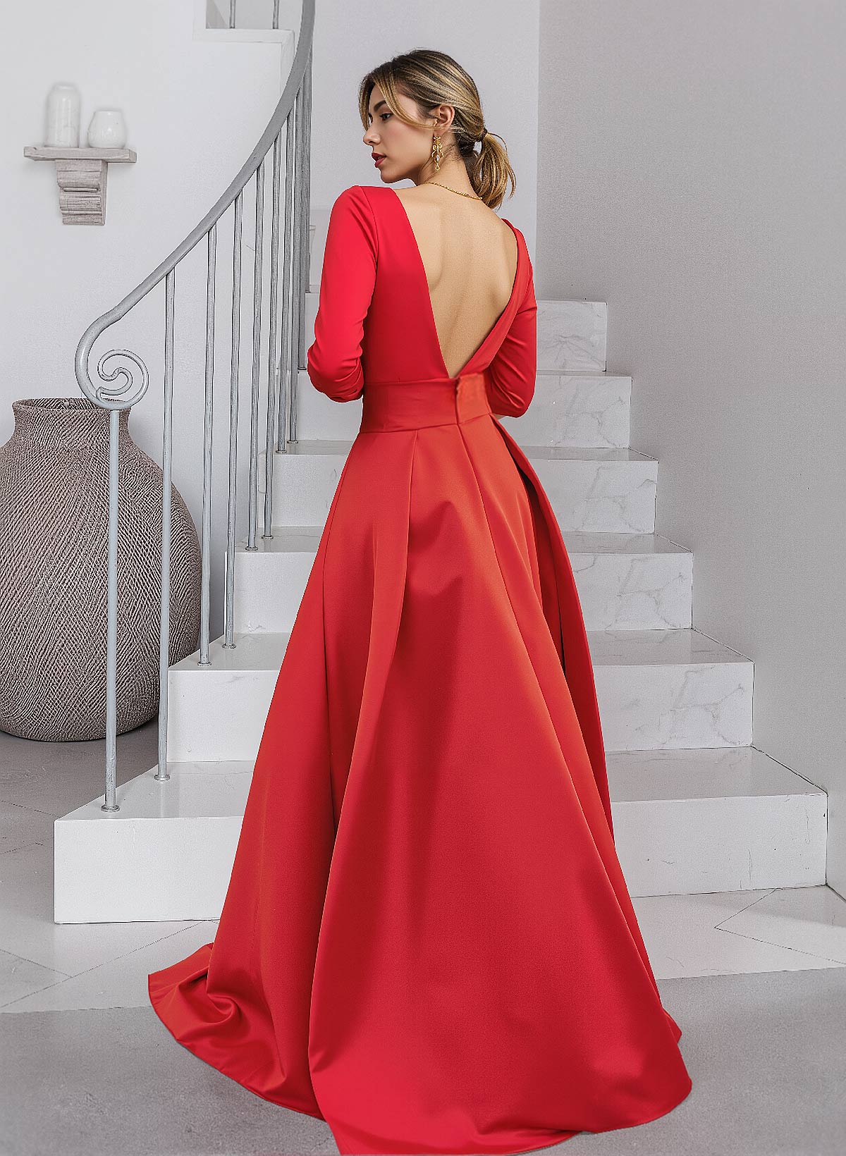 Unique V-Neck Overskirt Ankle-Length Crepe Chiffon Mother Of The Bride Dresses