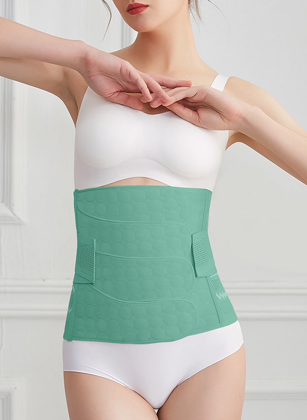 Breathable Four Sections Overlap Polyester Shapewear