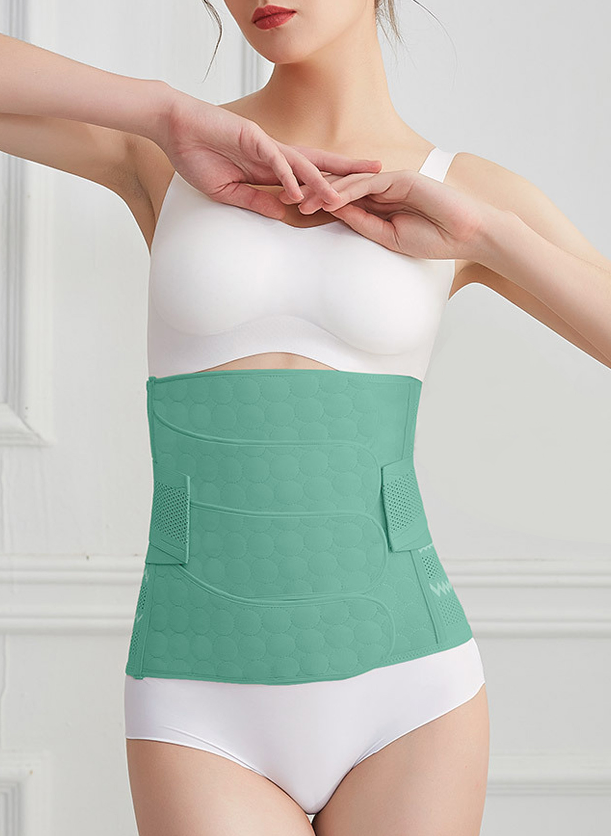 Breathable Four Sections Overlap Polyester Shapewear