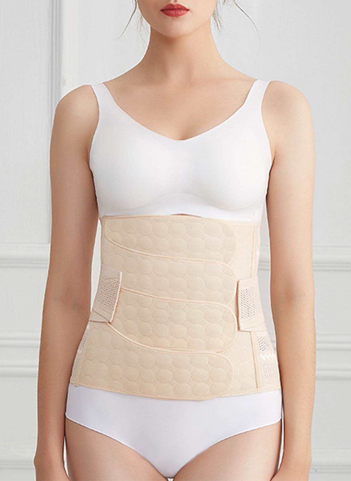 Breathable Four Sections Overlap Polyester Shapewear