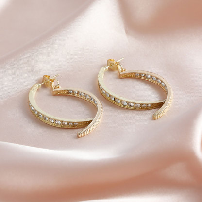 Simple Rhinestone Geometric Drop Earrings
