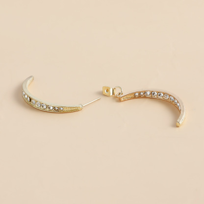 Simple Rhinestone Geometric Drop Earrings