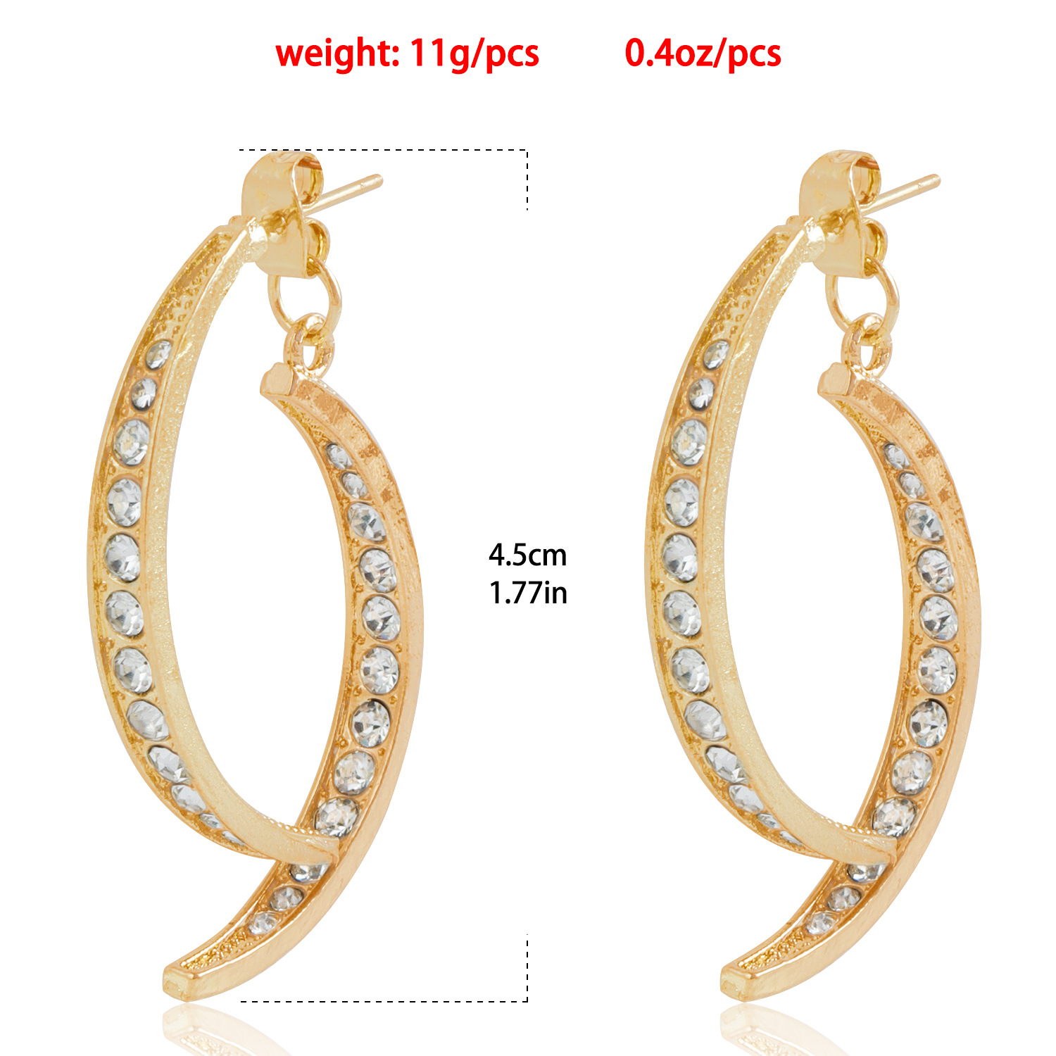 Simple Rhinestone Geometric Drop Earrings