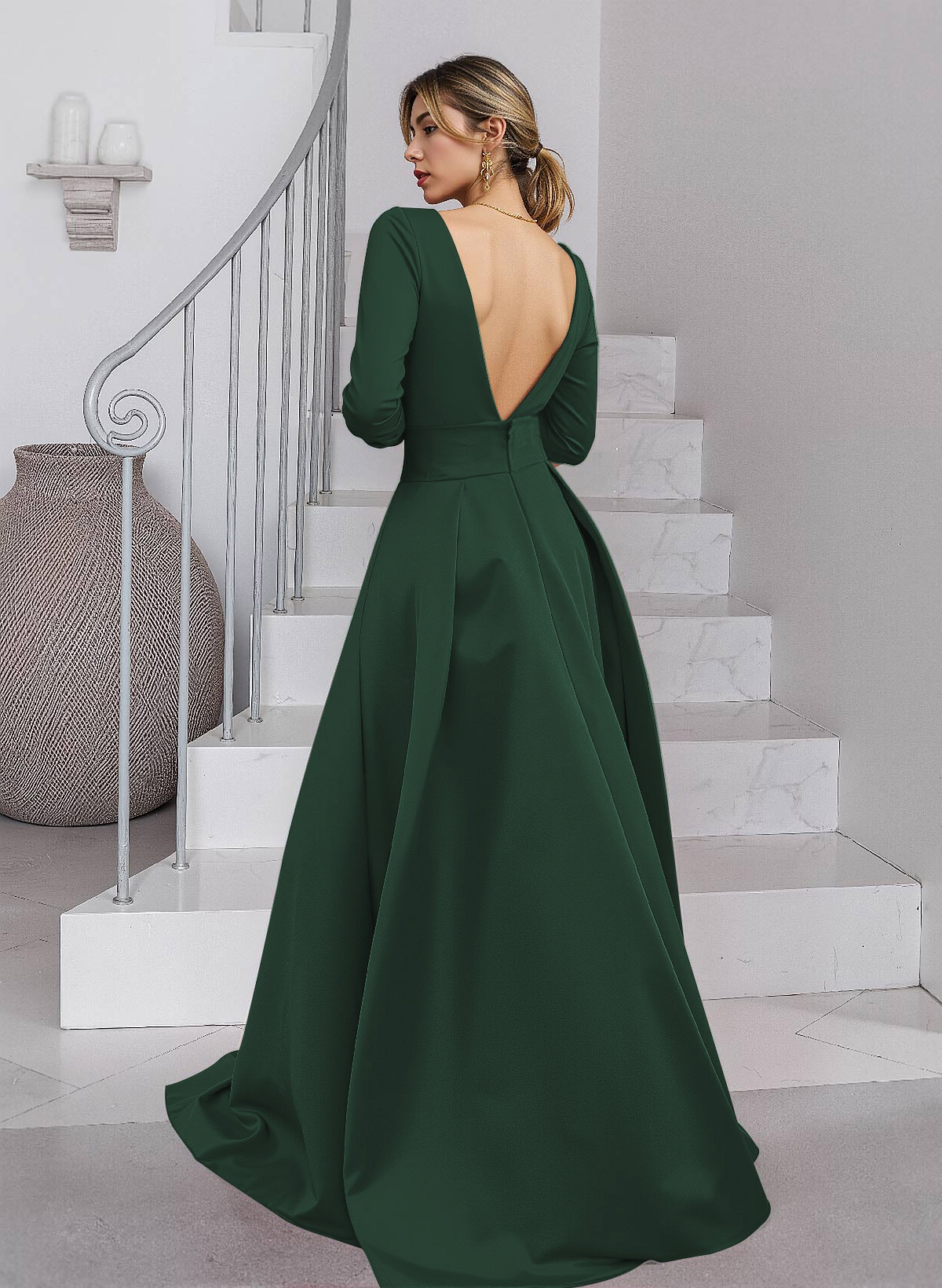 Unique V-Neck Overskirt Ankle-Length Crepe Chiffon Mother Of The Bride Dresses