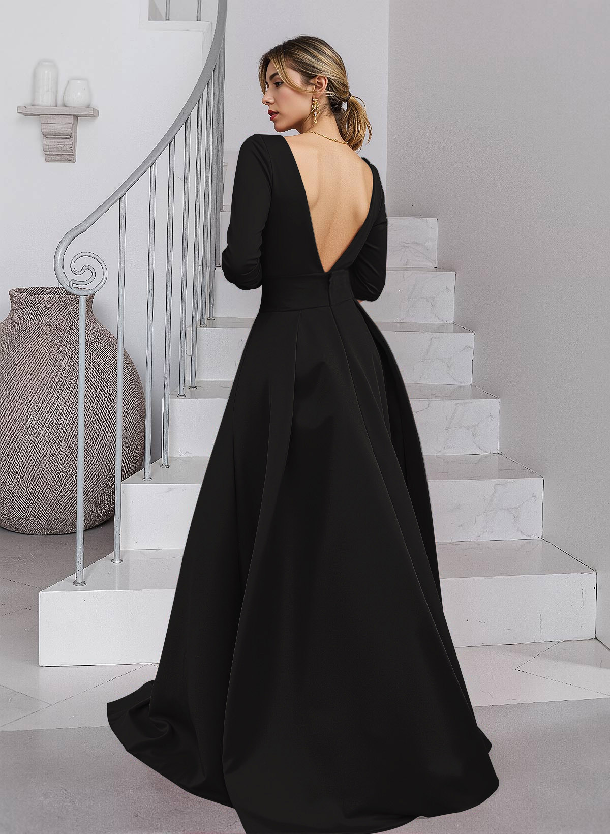 Unique V-Neck Overskirt Ankle-Length Crepe Chiffon Mother Of The Bride Dresses