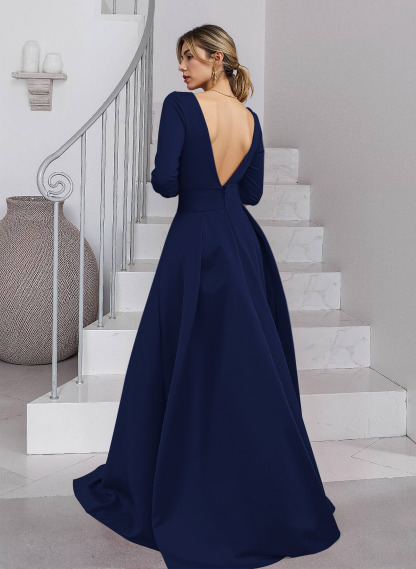 Unique V-Neck Overskirt Ankle-Length Crepe Chiffon Mother Of The Bride Dresses