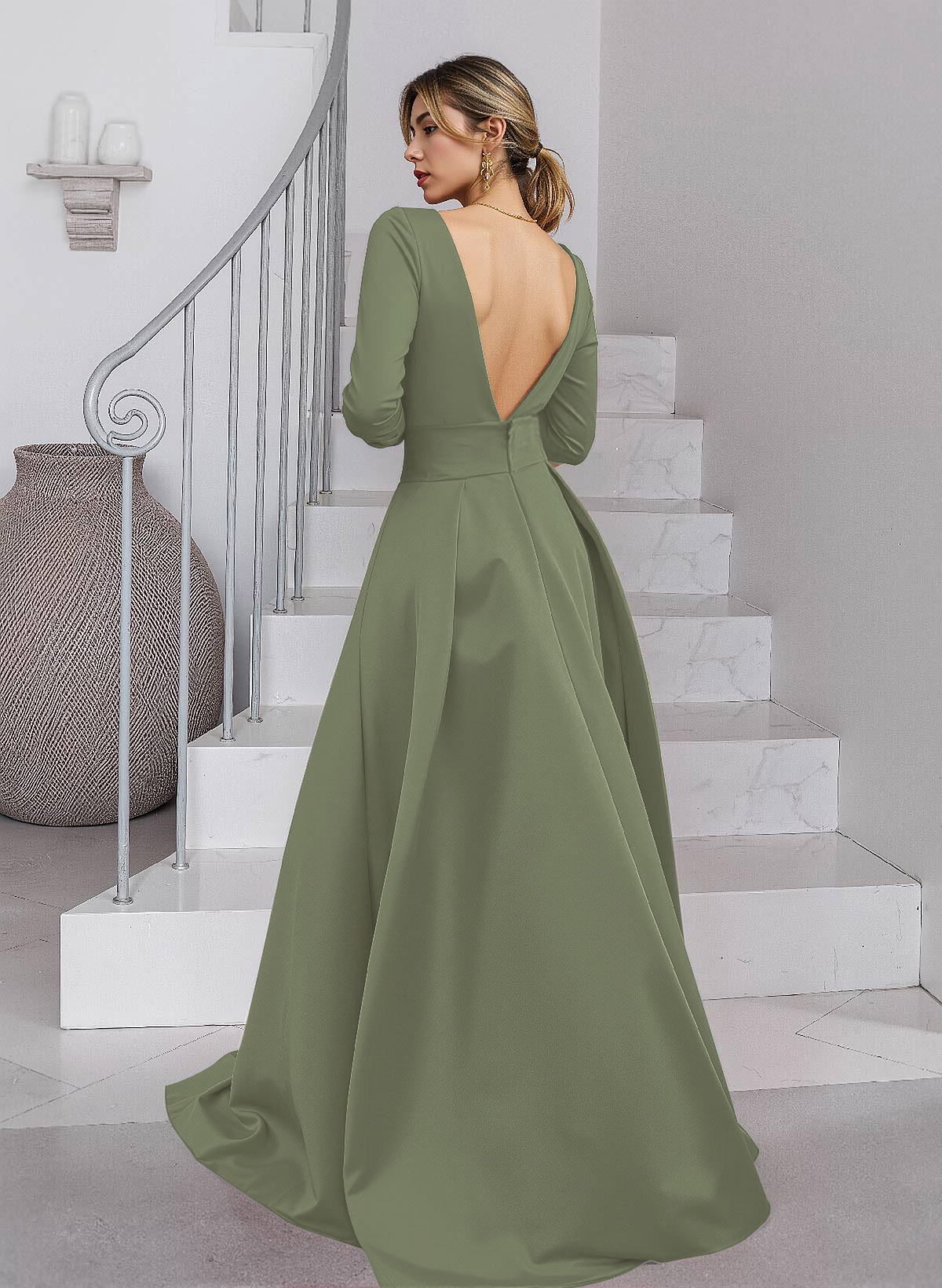 Unique V-Neck Overskirt Ankle-Length Crepe Chiffon Mother Of The Bride Dresses