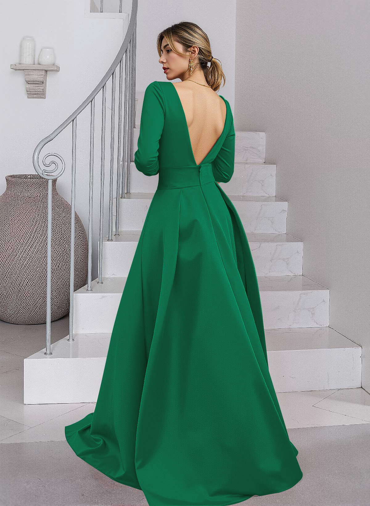 Unique V-Neck Overskirt Ankle-Length Crepe Chiffon Mother Of The Bride Dresses