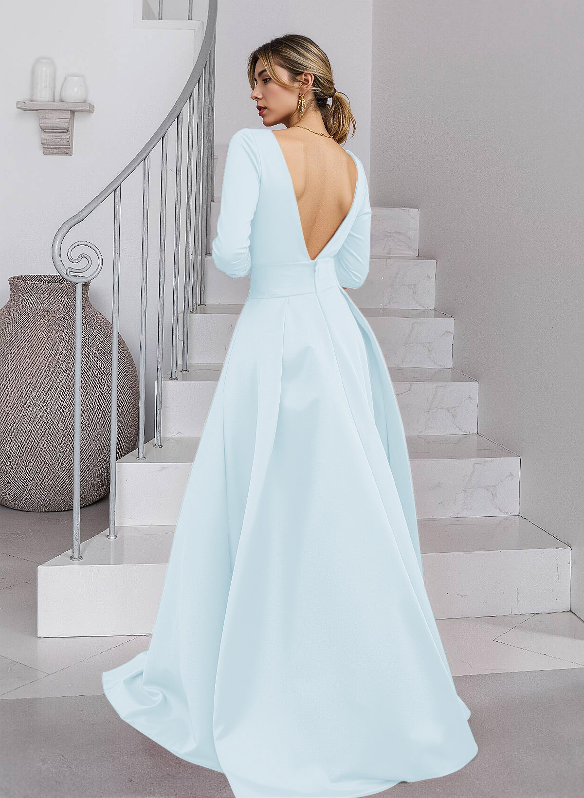 Unique V-Neck Overskirt Ankle-Length Crepe Chiffon Mother Of The Bride Dresses