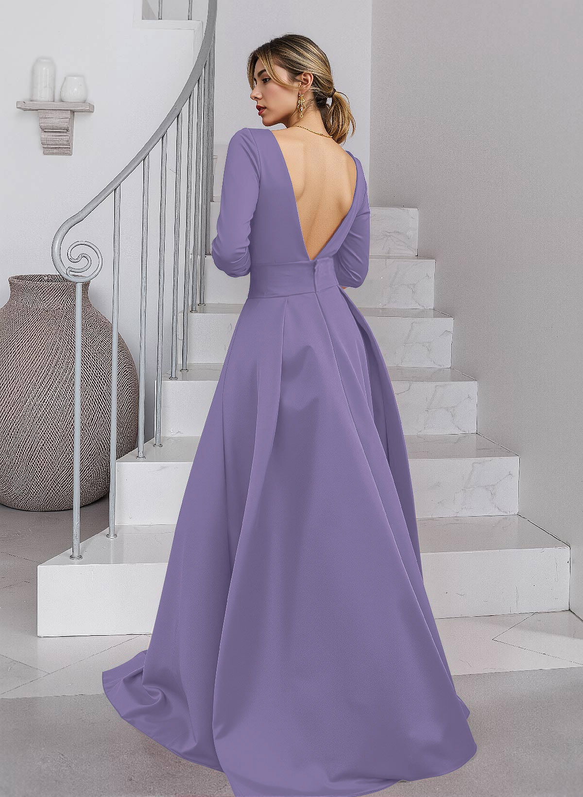Unique V-Neck Overskirt Ankle-Length Crepe Chiffon Mother Of The Bride Dresses