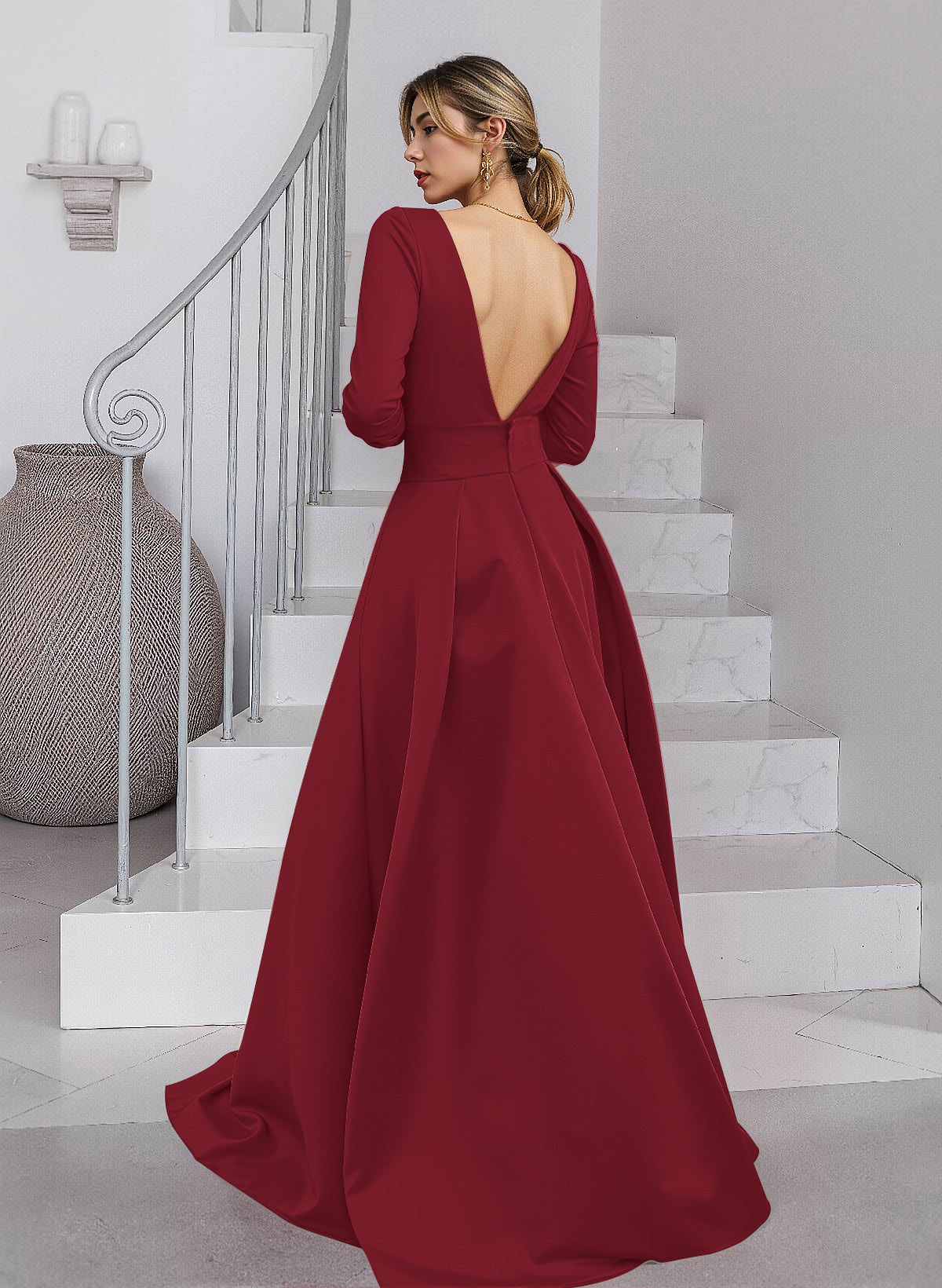 Unique V-Neck Overskirt Ankle-Length Crepe Chiffon Mother Of The Bride Dresses