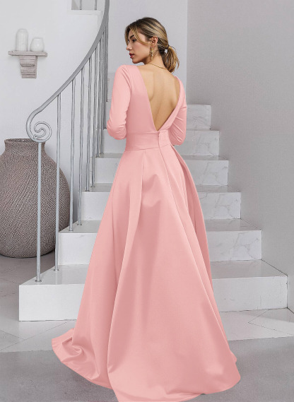Unique V-Neck Overskirt Ankle-Length Crepe Chiffon Mother Of The Bride Dresses