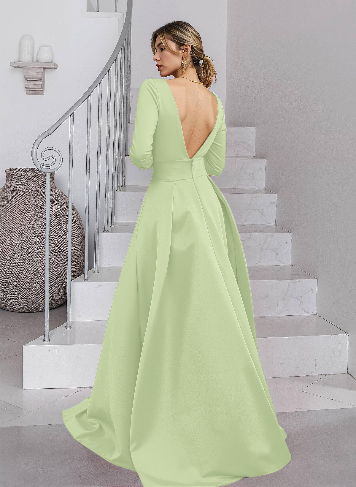 Unique V-Neck Overskirt Ankle-Length Crepe Chiffon Mother Of The Bride Dresses