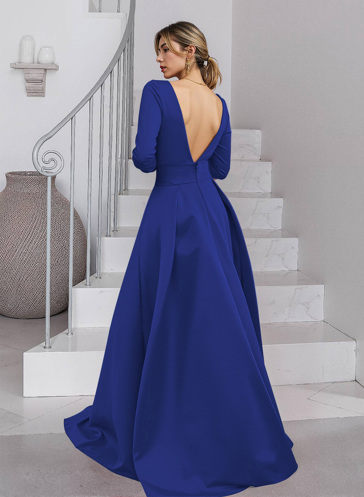 Unique V-Neck Overskirt Ankle-Length Crepe Chiffon Mother Of The Bride Dresses